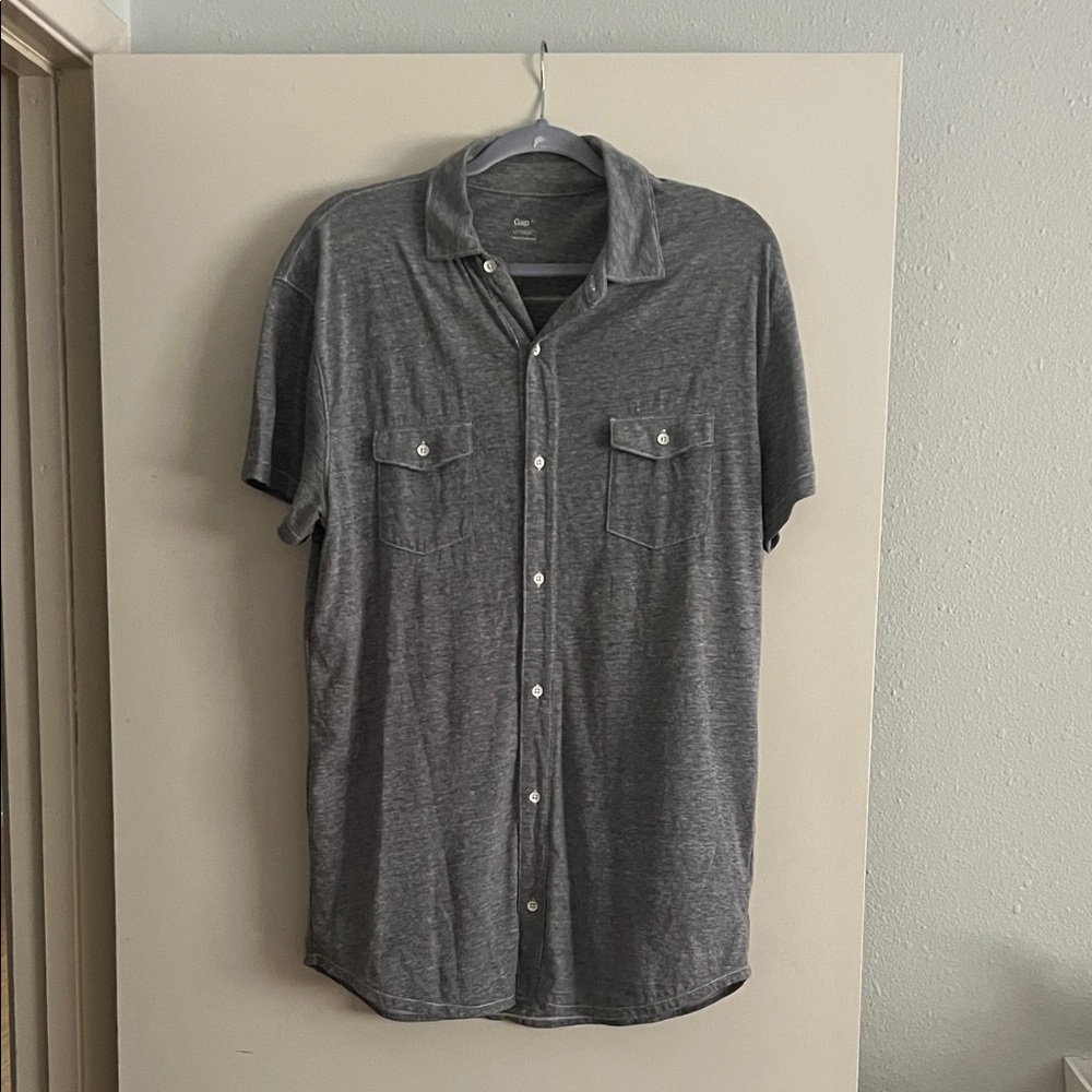 GAP Charcoal Casual Button-Down Shirt